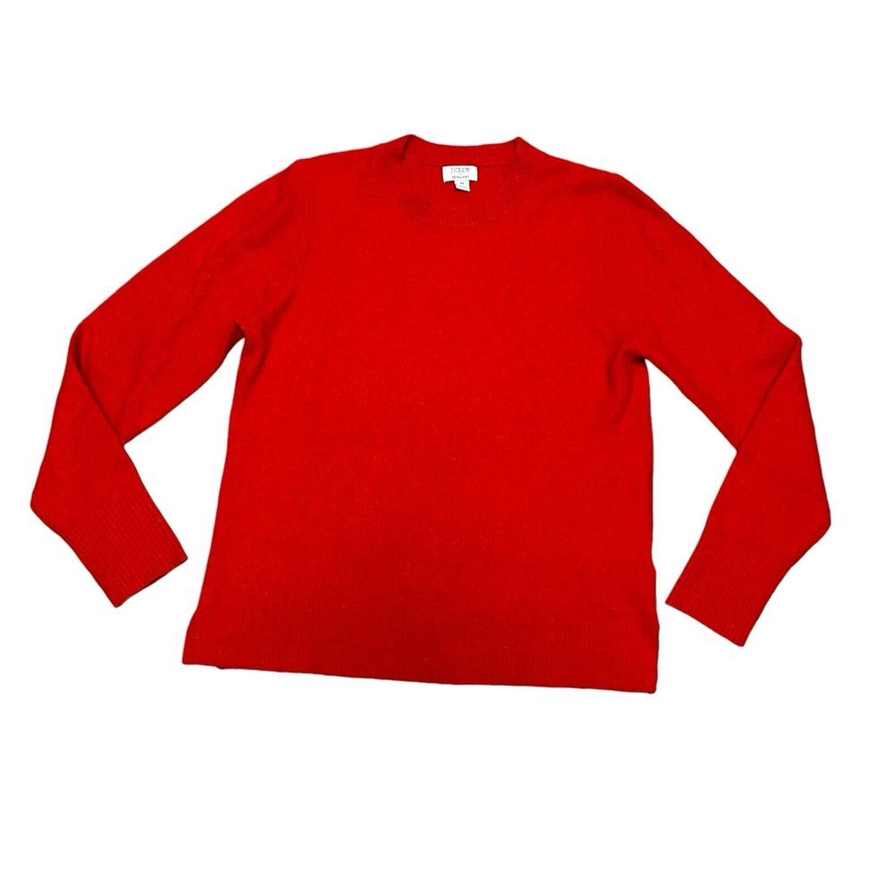 J‎ Crew Womens Red Extra Soft Sweater Medium Old Money Preppy Office Minimal